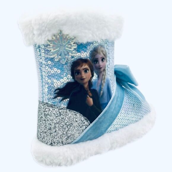 NWT Disney Sz 9-10 Toddler Girl’s Frozen Anna & Elsa Cute Cozy Fur Booties Boots - Picture 4 of 8